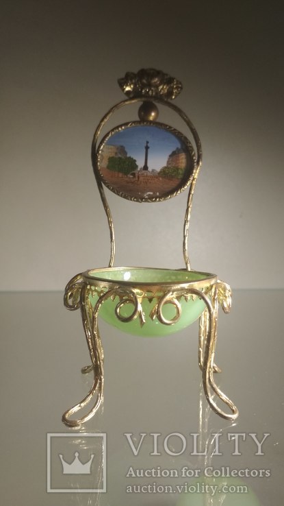 Старинный предмет дамского столика с миниатюрой, фото №5