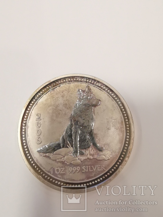 Монета срібло 1долар Австралія 2006 999 вовк, фото №2