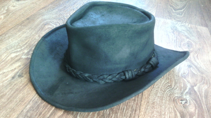 Фирменная кожаная шляпа разм.59, фото №2