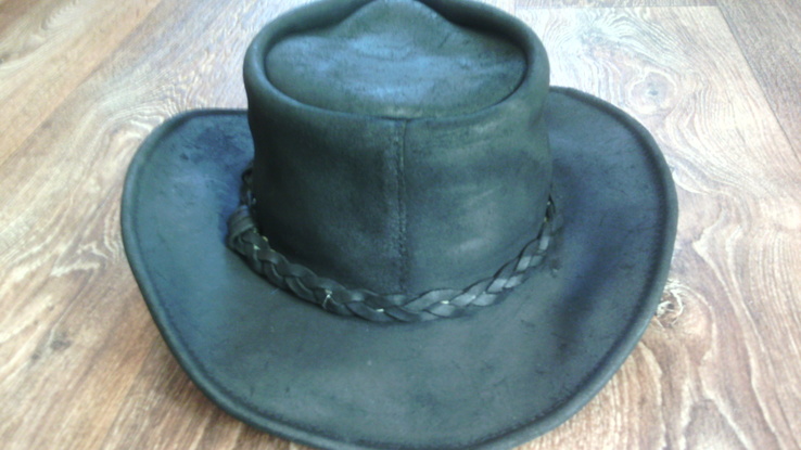 Фирменная кожаная шляпа разм.59, фото №5