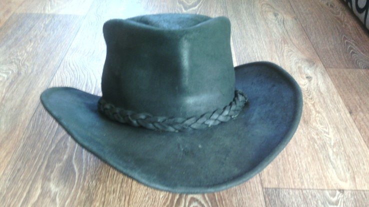 Фирменная кожаная шляпа разм.59, фото №9