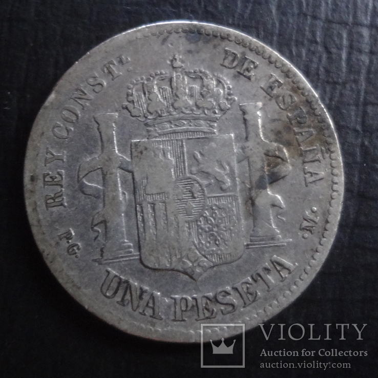 1  песета  1891  Испания   серебро   ($4.1.41)~, фото №3