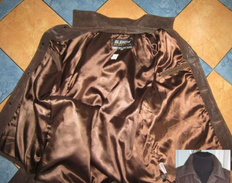 Большая лёгкая кожаная мужская куртка BLEND of AMERICA. Дания. Лот 839, фото №7