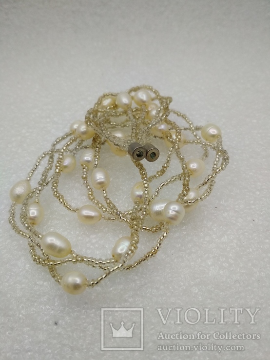 Бусы ожерелье натуральный жемчуг бисер, photo number 3
