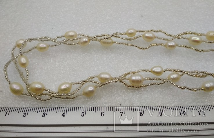 Бусы ожерелье натуральный жемчуг бисер, photo number 5