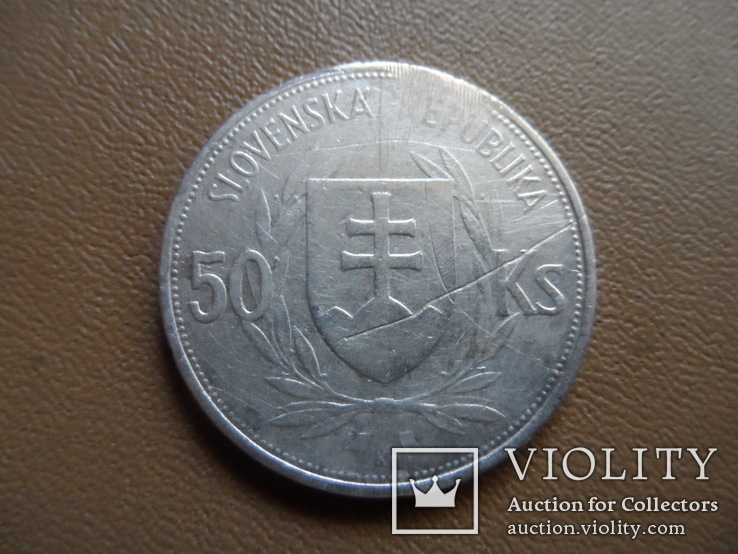 50 крон  1944  Словакия  серебро   (Ф.3.14)~, фото №3