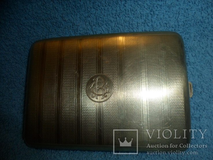 Серебрянний портсигар с муштуком, фото №3