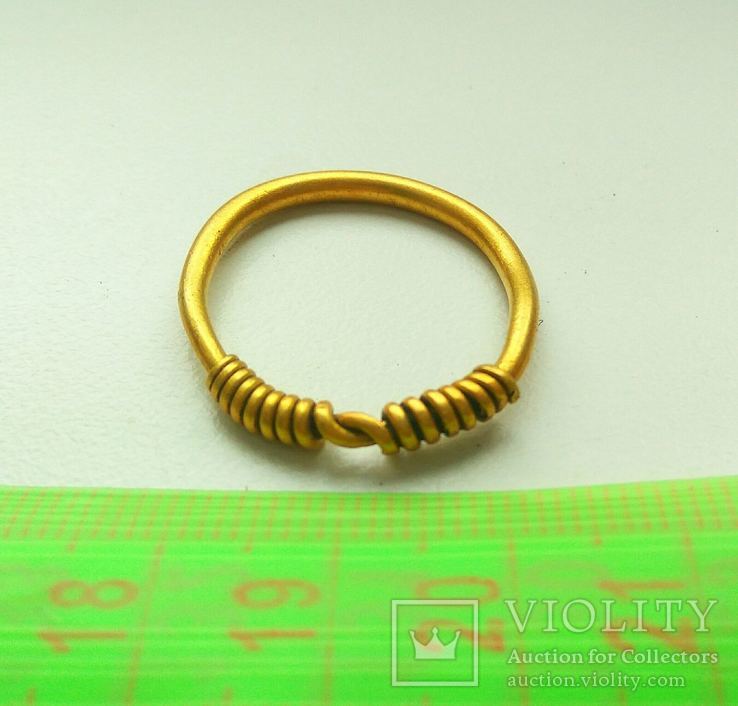 Золотое височное кольцо ЧК,  5,71г., фото №4