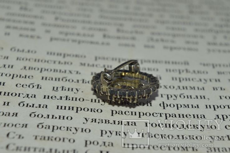 Брошь серебро с богемскими Чешскими гранатами пиропы, фото №10