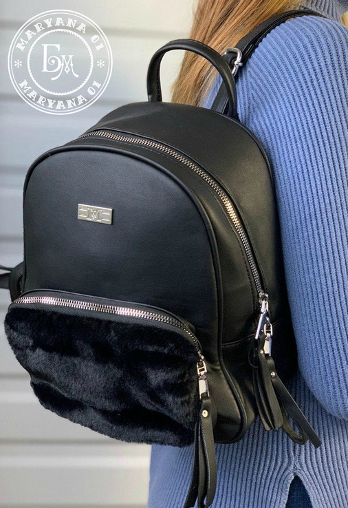 Оригинальный женский рюкзак черный, фото №3