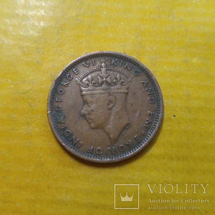 Британский Маврикий 2 цента 1944 Георг VI №2, фото №2