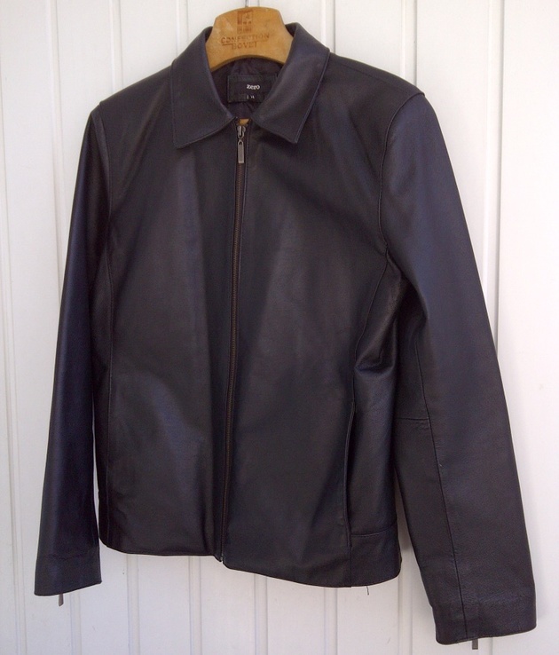 Легкая весеняя кожаная куртка ZERO uk14, фото №2