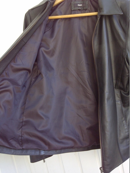 Легкая весеняя кожаная куртка ZERO uk14, фото №10