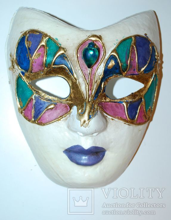 Карнавальная маска, Венеция, папье-маше 19х22х9 см.