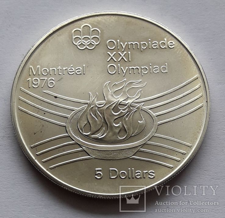 Канада 5 долларов 1976 "XXI летние Олимпийские Игры, Монреаль 1976 - Олимпийский огонь", фото №2
