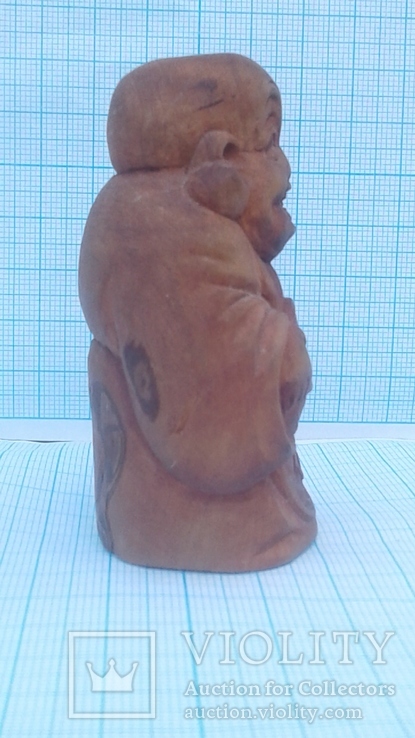 Статуэтка деревянная Хотэй с пером, фигурка Хотей, фото №3