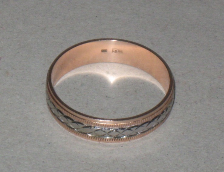 Кольцо золотое мужское обручальное. 22 размер. 585 проба., фото №3