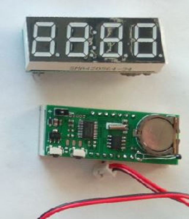 Часы + термометр + вольтметр (белый дисплей), фото №5