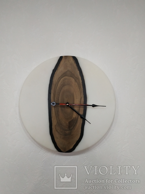 Часы эпоксидная смола 41 см, фото №3