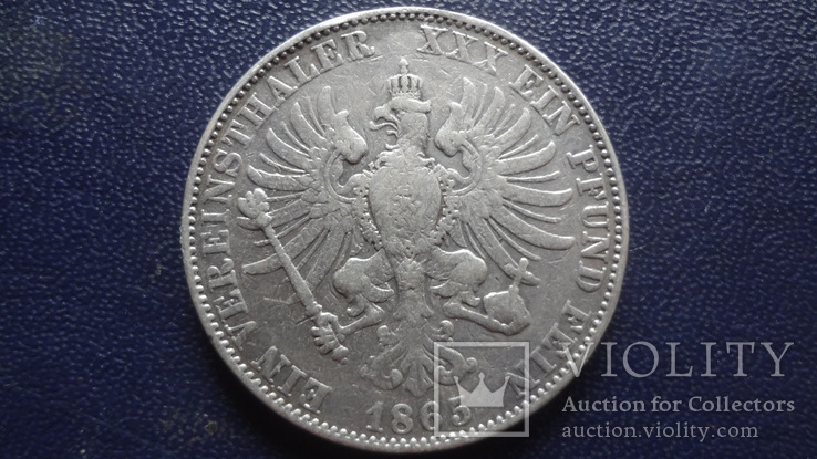 1  талер  1865  А Берлин  редкий  Пруссия  серебро    (3.5.10)~, фото №2