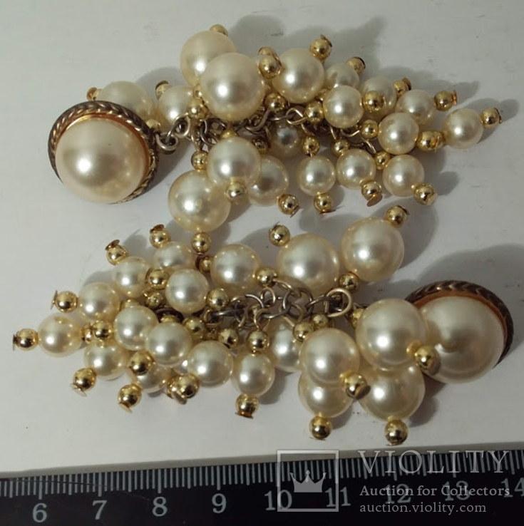 Kolczyki vintage pod perły, numer zdjęcia 2