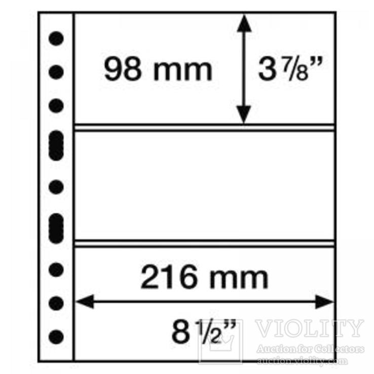 Аркуш LEUCHTTURM GRANDE 3C для 3 бон розміром до 216 х 098 мм (308439)