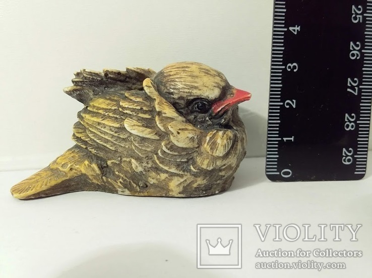 Скульптура фигурка мини Воробей Птица, фото №5