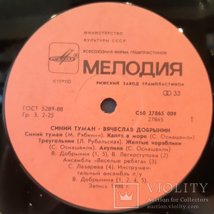 V.A. Синий Туман (Вячеслав Добрынин) 1988. (LP). 12. Vinyl. Пластинка. Латвия., фото №4