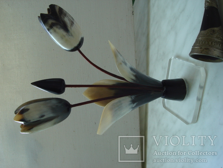 Ріжкові тюльпани + рогова чарка, фото №5