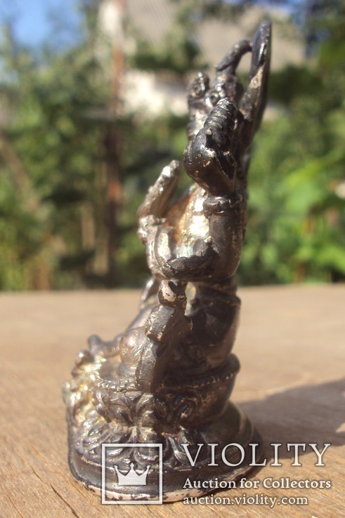 Серебряная статуэтка буддийского  божества, фото №5