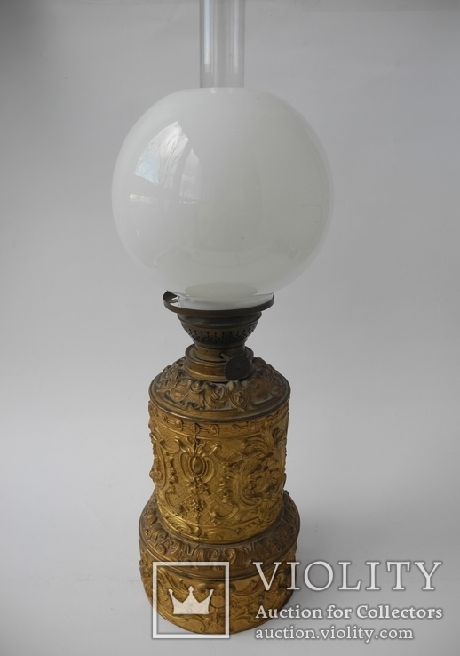 Старинная Керосиновая лампа Kosmos Brenner в стиле Барроко Рококо ( Франция ), фото №2