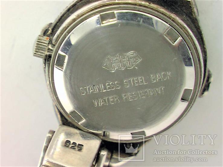 Часы Серебро 925 проба рабочие Япония кварц с камнями марказитами, фото №5