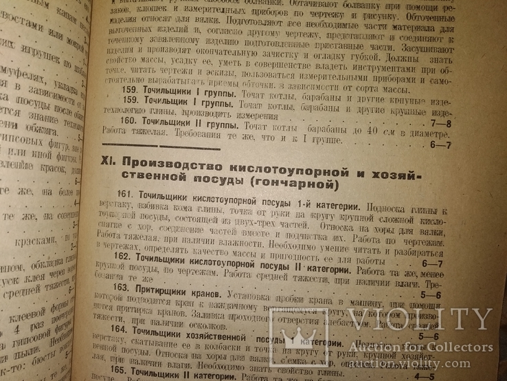 1932 Тарифный справочник . Стекольное Гончарное произволство, фото №9