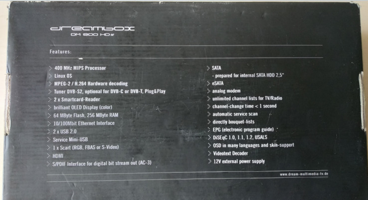 Спутниковый ресивер Dreambox-800HDse( весь комплект), numer zdjęcia 7