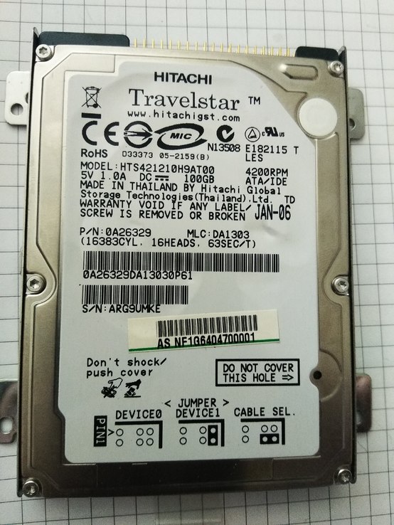 Жесткий диск Hitachi 100 gb  ata/ ide