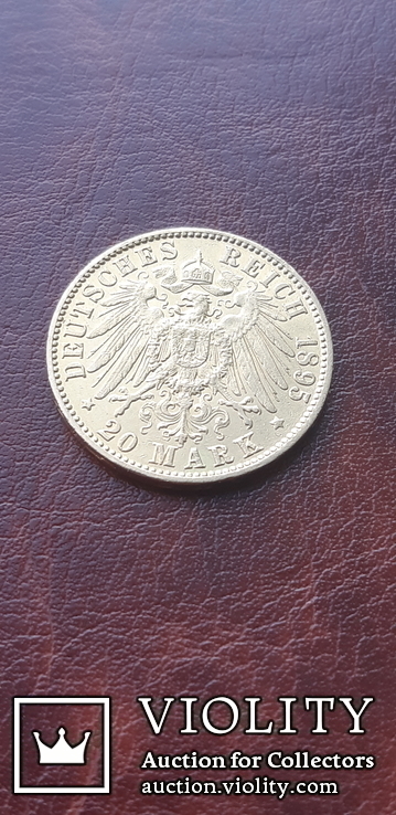 Золото 20 марок 1895 г. Гамбург, фото №7