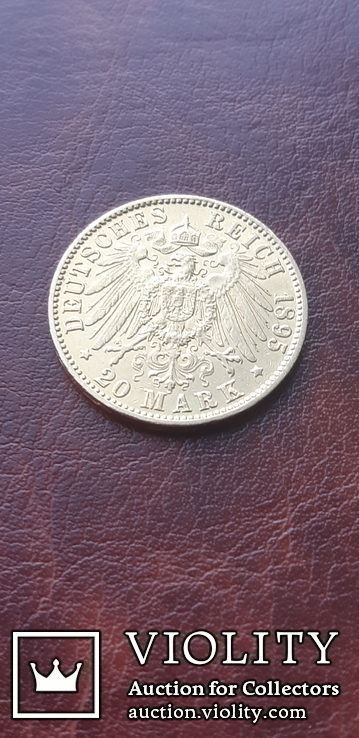Золото 20 марок 1895 г. Гамбург, фото №8