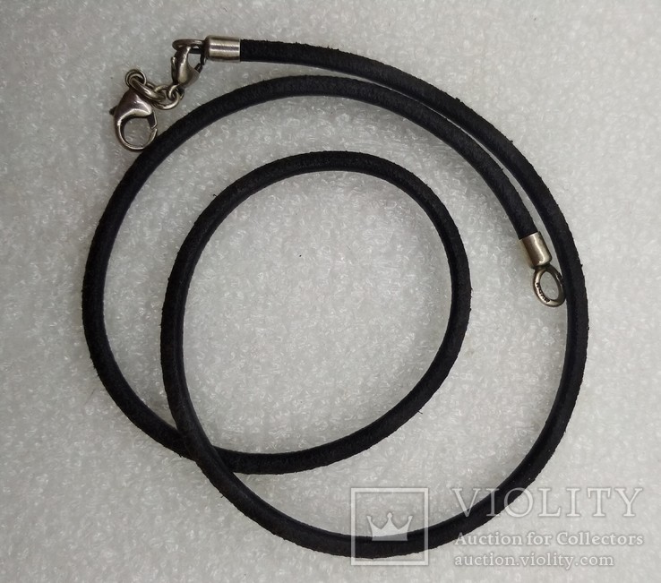 Ожерелье кожаный шнурок trollbeads серебро 925, фото №2
