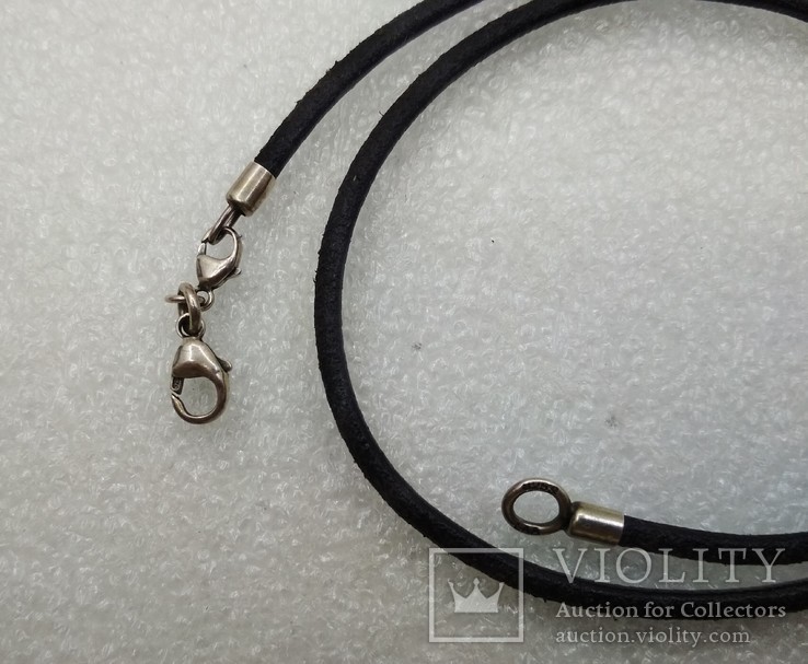 Ожерелье кожаный шнурок trollbeads серебро 925, фото №4