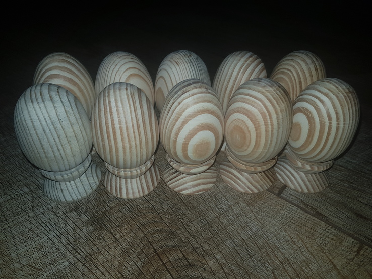 Яйца деревянные 10 шт. (заготовки 8,5-9 см × 4,5-5 см, сосна), numer zdjęcia 2