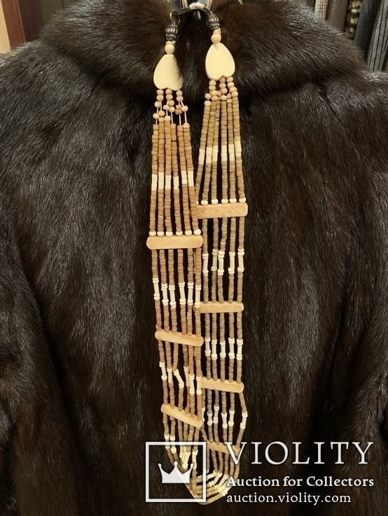 Резной африканский пояс из слоновой кости. Этническое ожерелье война Масаи, фото №2