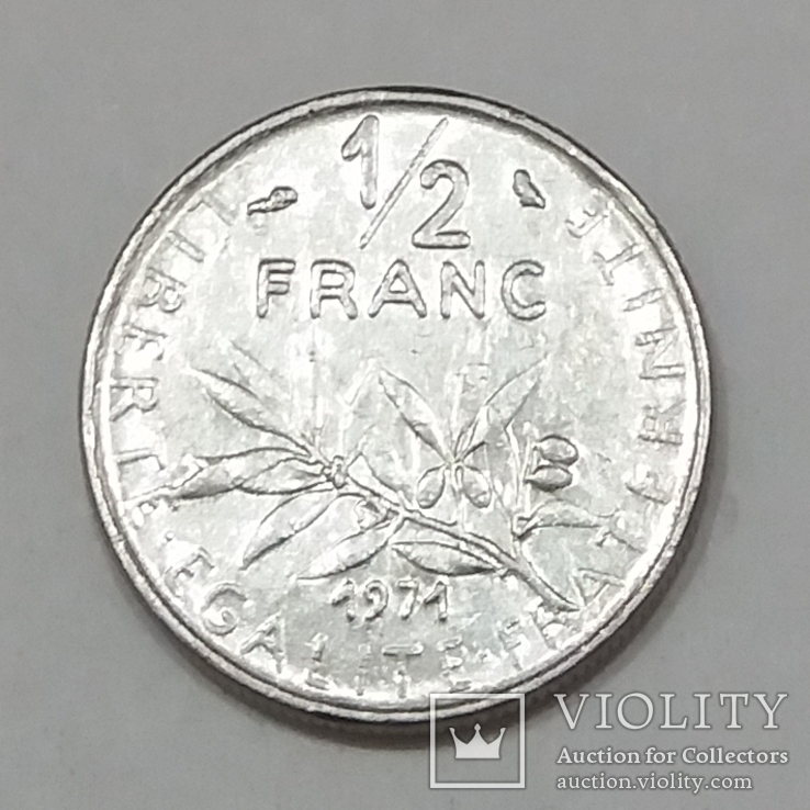 Франція ½ франка, 1971, фото №2
