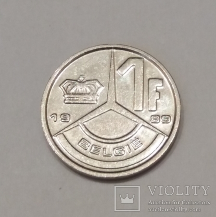 Бельгія 1 франк, 1989, фото №2