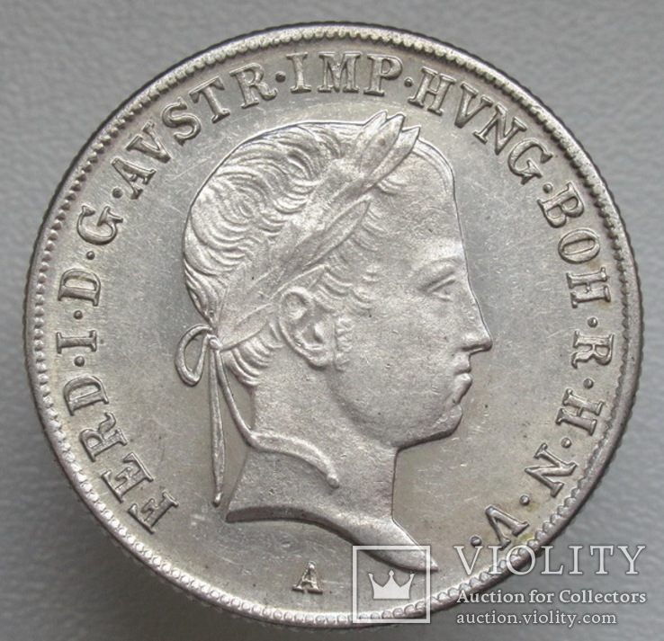 20 крейцеров 1841 г. Австрия, серебро, фото №2