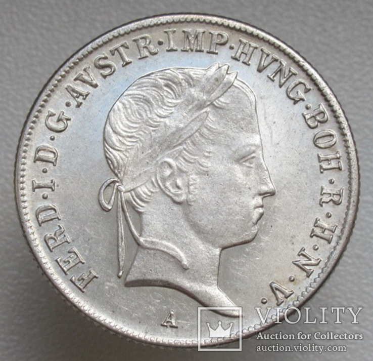 20 крейцеров 1841 г. Австрия, серебро, фото №4