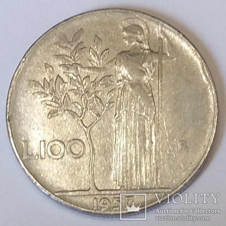 Іtaliya 100 lir, 1957, numer zdjęcia 2