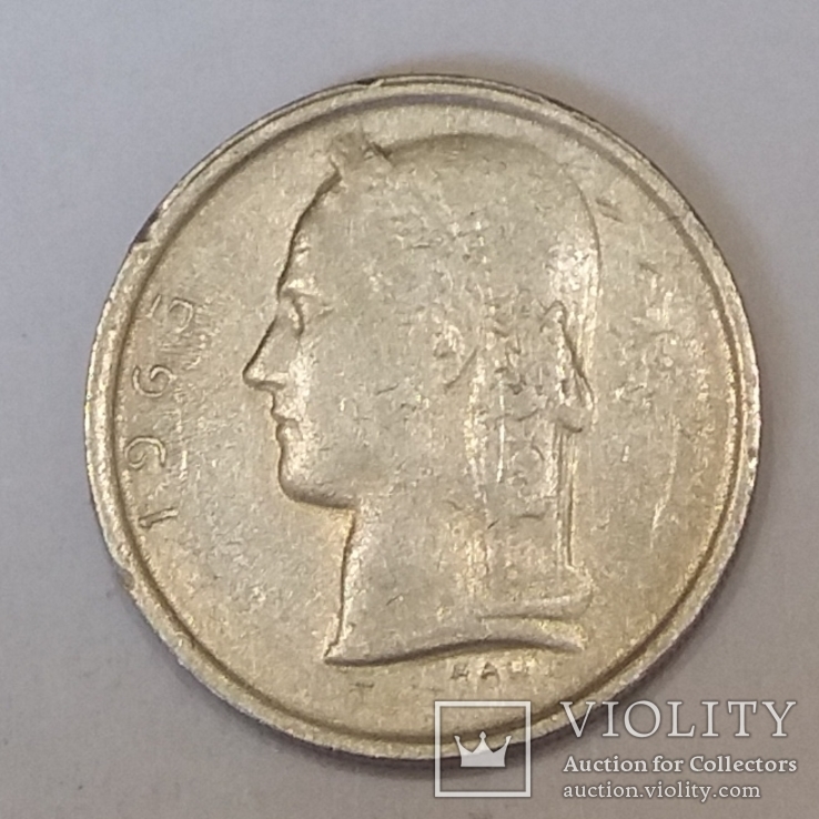 Бельгія 1 франк, 1965, фото №2
