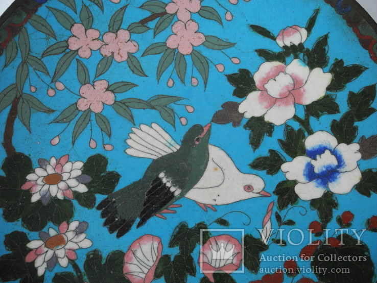 Старинная Тарелка Эмали Клуазоне ( Китай 19 век ), фото №4