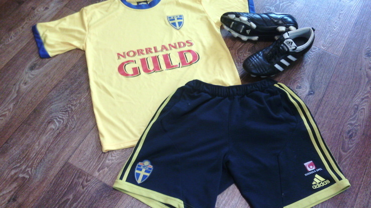 Adidas набор футбольный Швеция - футболка,шорты,копы,сумка, numer zdjęcia 6