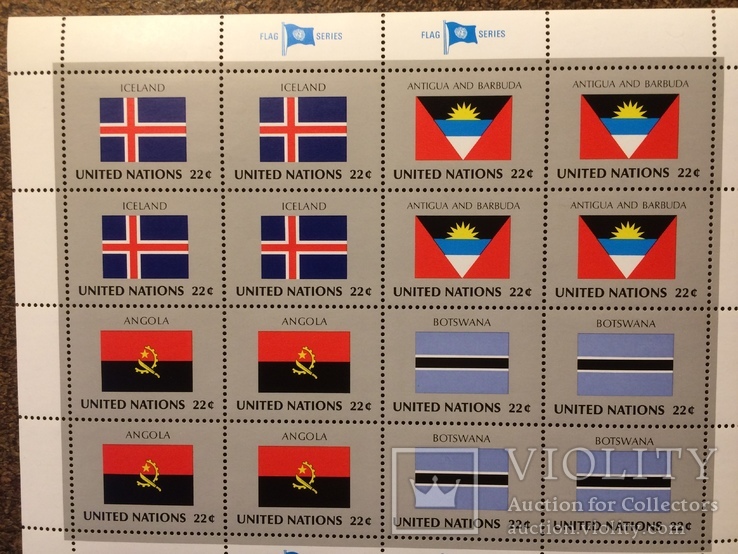ООН - малі аркуші " Прапори"  № 499-514  CV=38.4, фото №2
